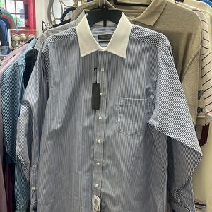 Donald Trump men's size 16 neck 3435 new with tags blue and white dress shirt